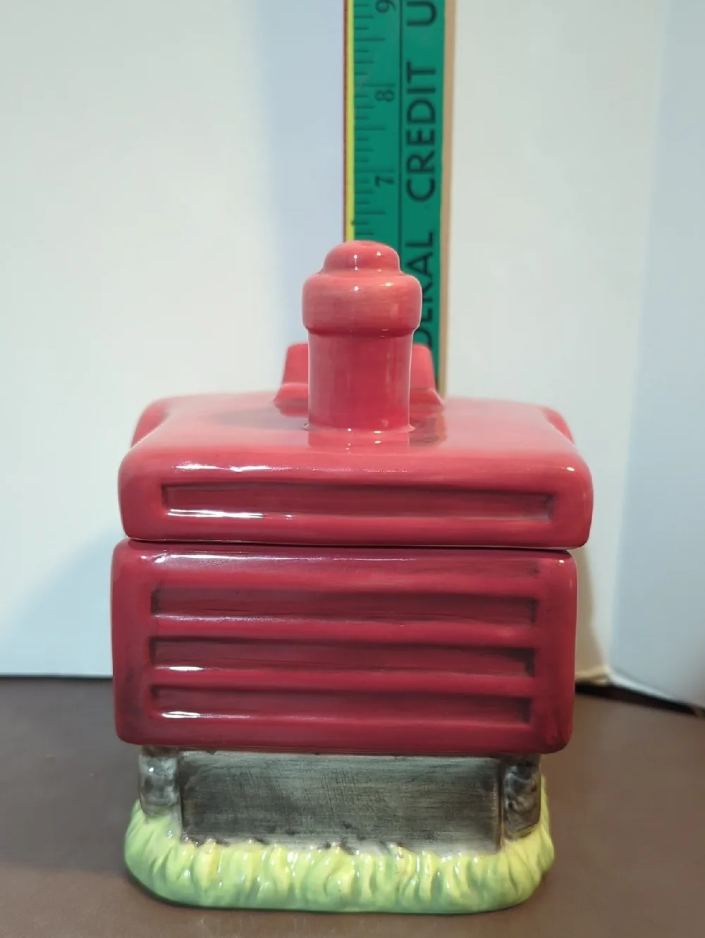 Ceramic Red Farm Tractor Blonder Home Cookie Jar Canister Linda Picken